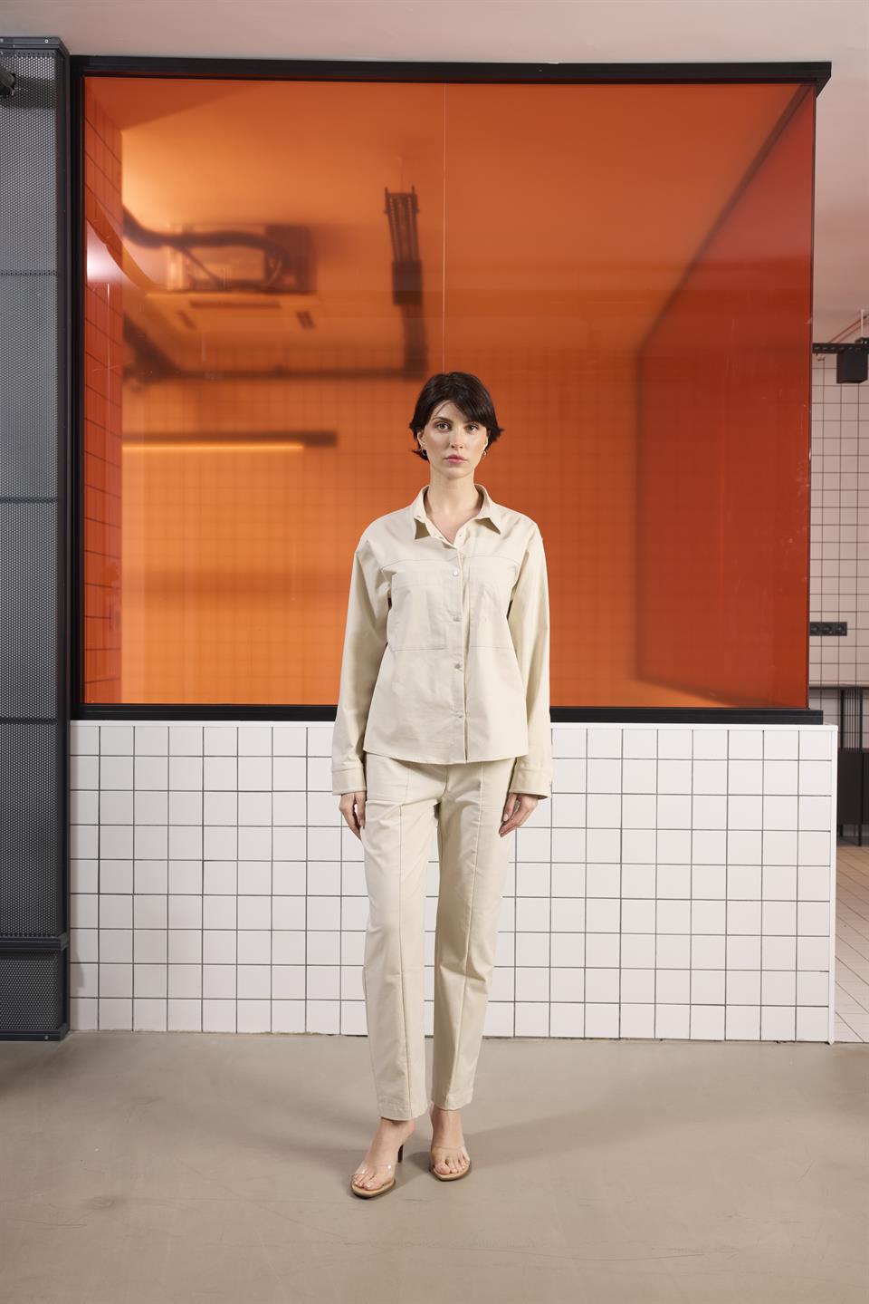 Çıtçıt Kapamalı Kadın Dış Gömlek