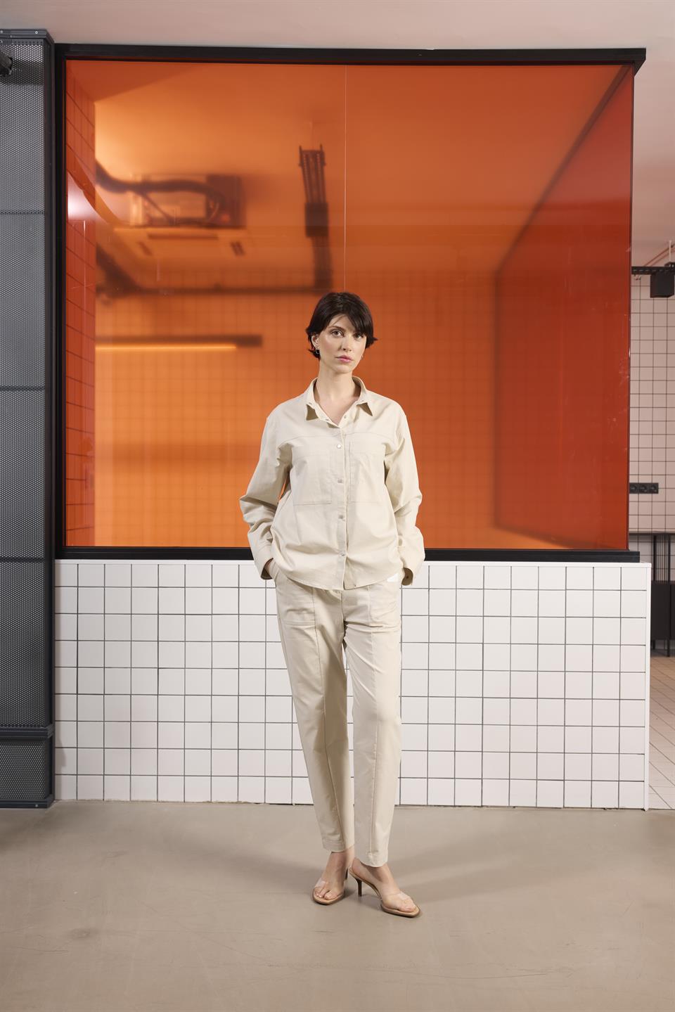 Çıtçıt Kapamalı Kadın Dış Gömlek