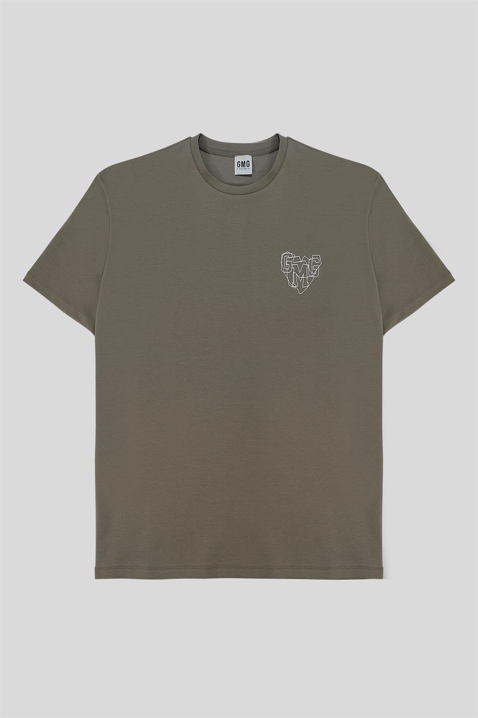 Bisiklet Yaka Göğüs ve Sırt Baskılı Erkek T-shirt