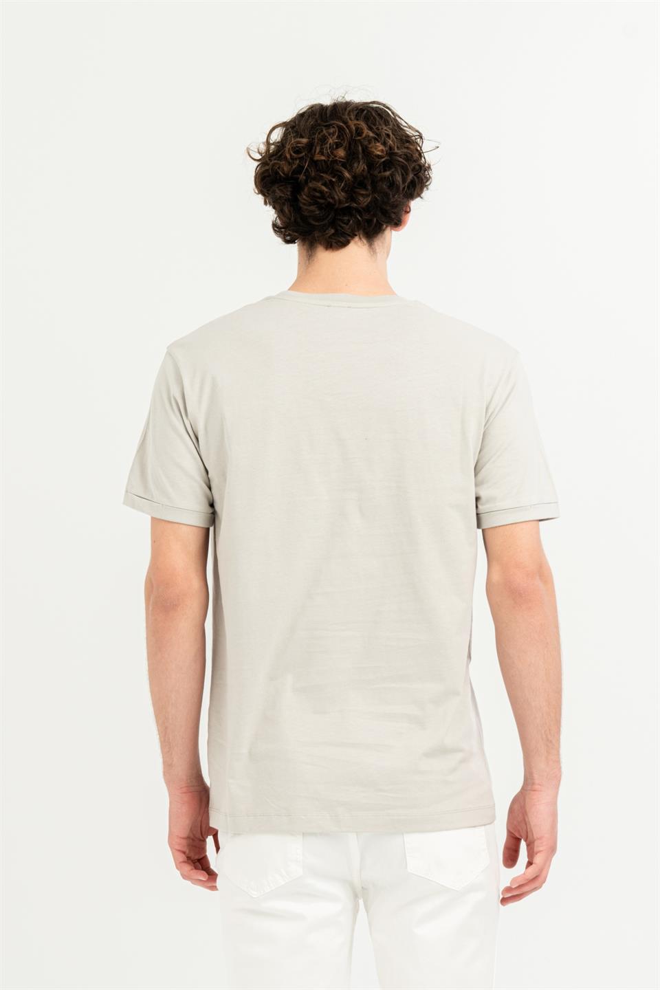 Bisiklet Yaka Kol Ucu Duble %100 Pamuk Slim Fit Erkek T-shirt