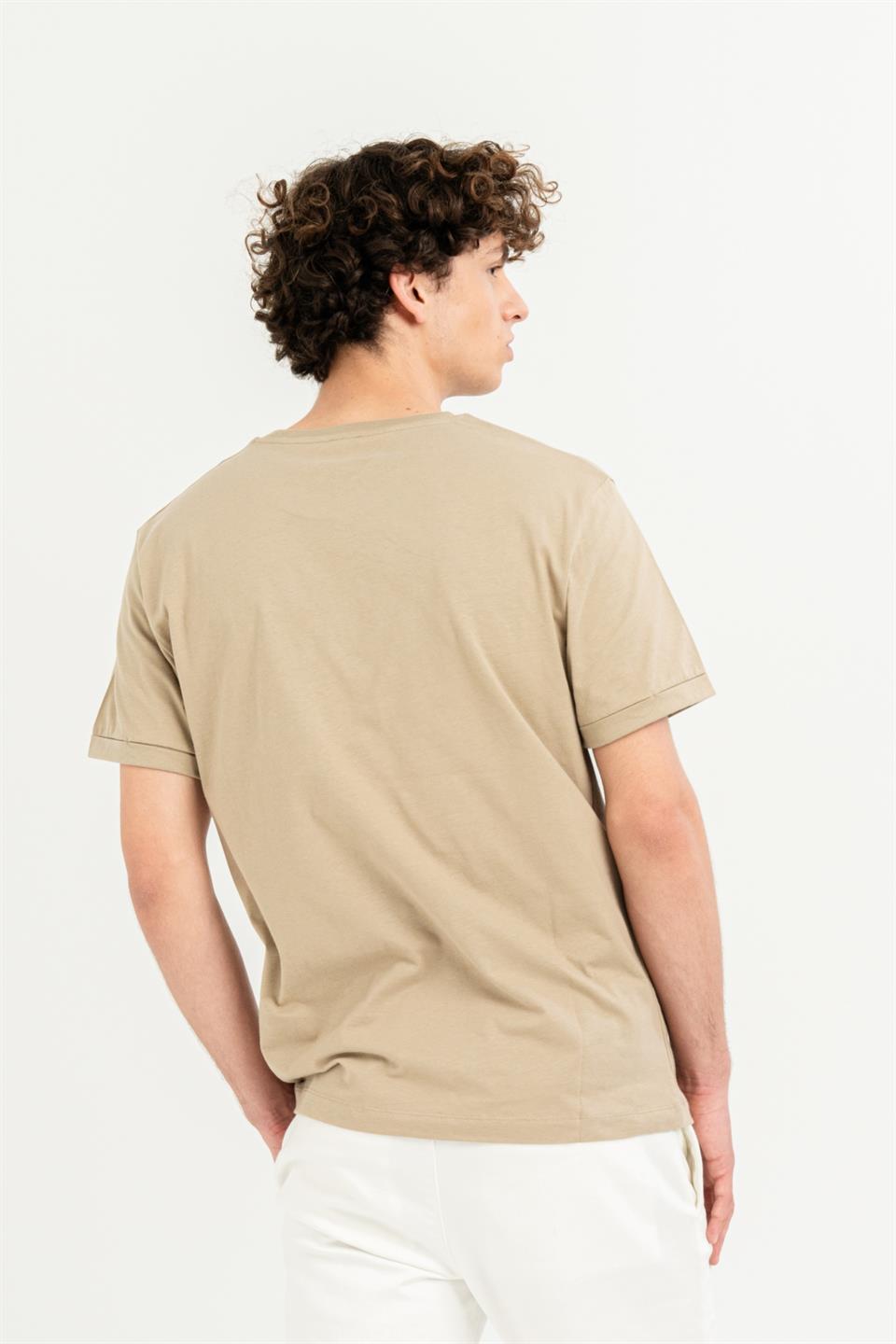 Bisiklet Yaka Kol Ucu Duble %100 Pamuk Slim Fit Erkek T-shirt