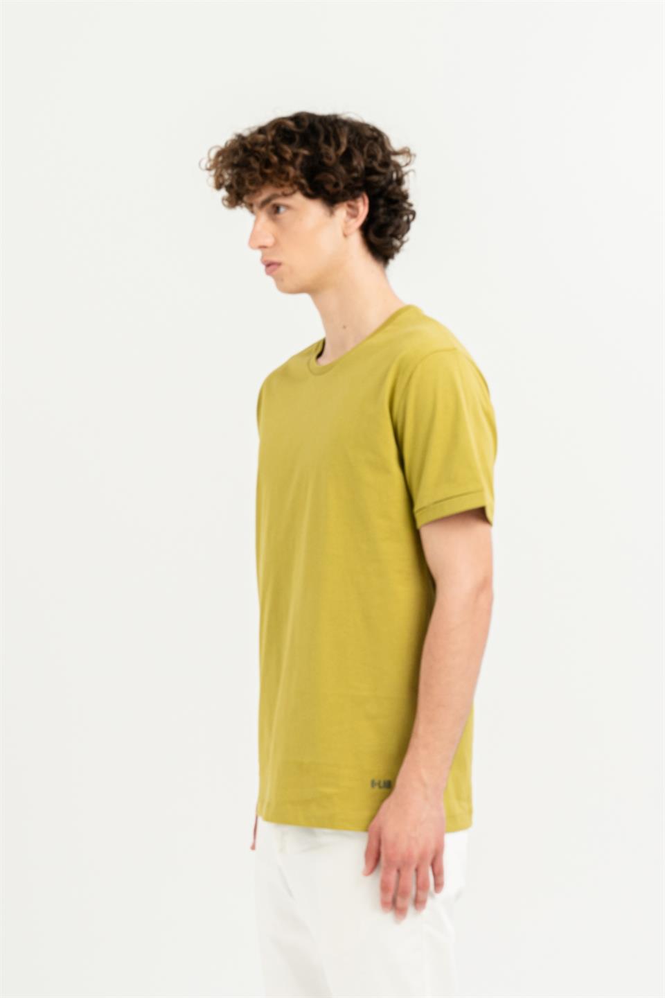 Bisiklet Yaka Kol Ucu Duble %100 Pamuk Slim Fit Erkek T-shirt