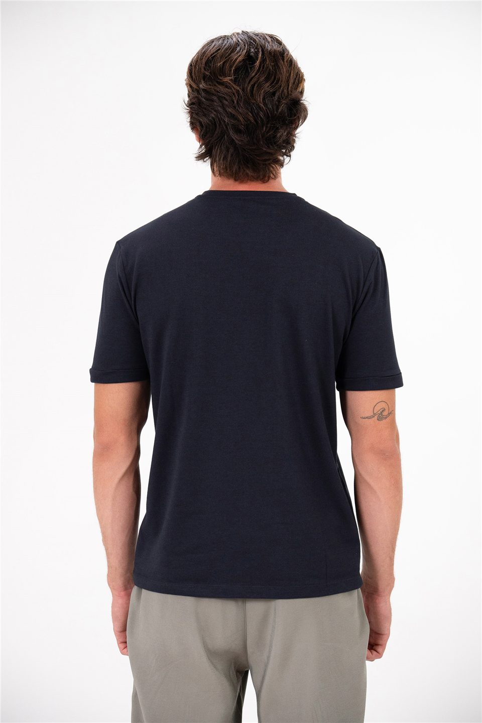 Bisiklet Yaka Kol Ucu Duble Erkek T-shirt
