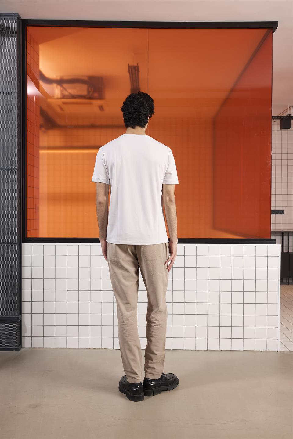 Bisiklet Yaka Kol Ucu Duble Modal Erkek T-shirt