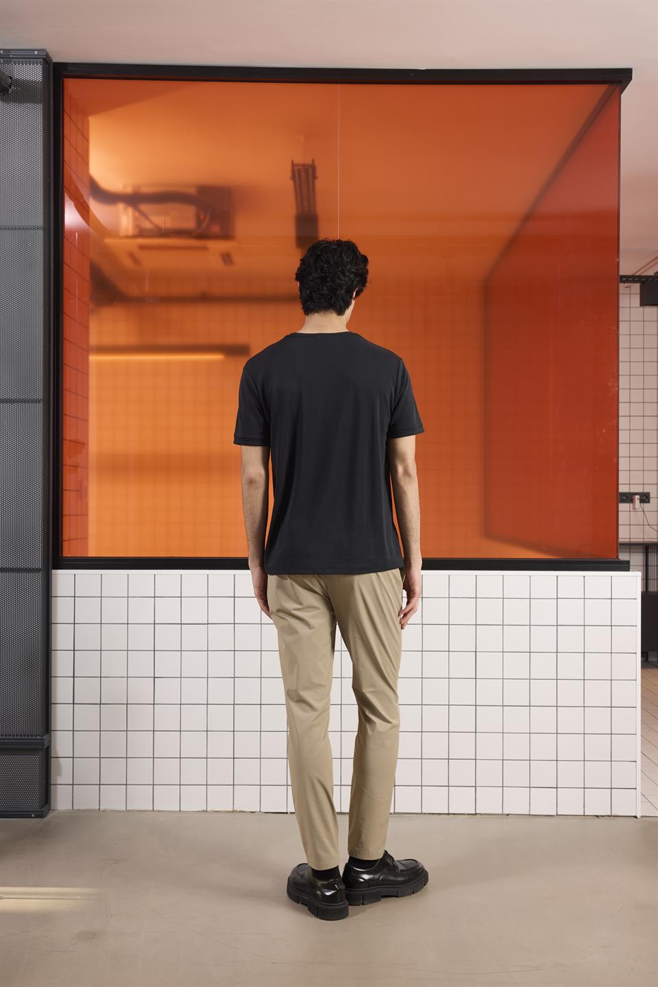 Bisiklet Yaka Kol Ucu Duble Modal Erkek T-shirt