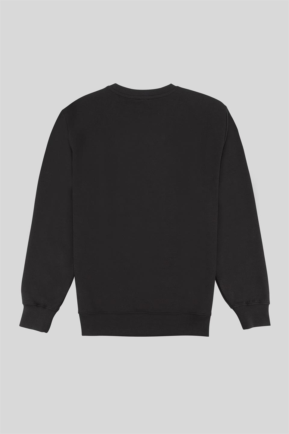 Bisiklet Yaka Ön ve Arkası Tasarım Baskılı Erkek Sweatshirt