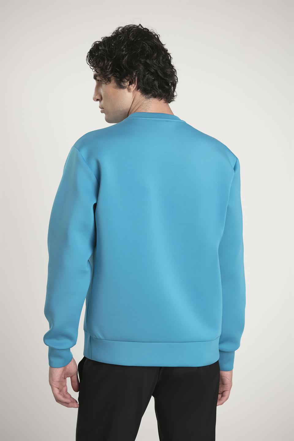 Bisiklet Yaka Önü Baskılı Erkek Sweatshirt
