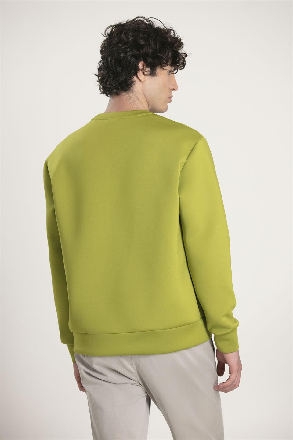 Bisiklet Yaka Önü Baskılı Erkek Sweatshirt