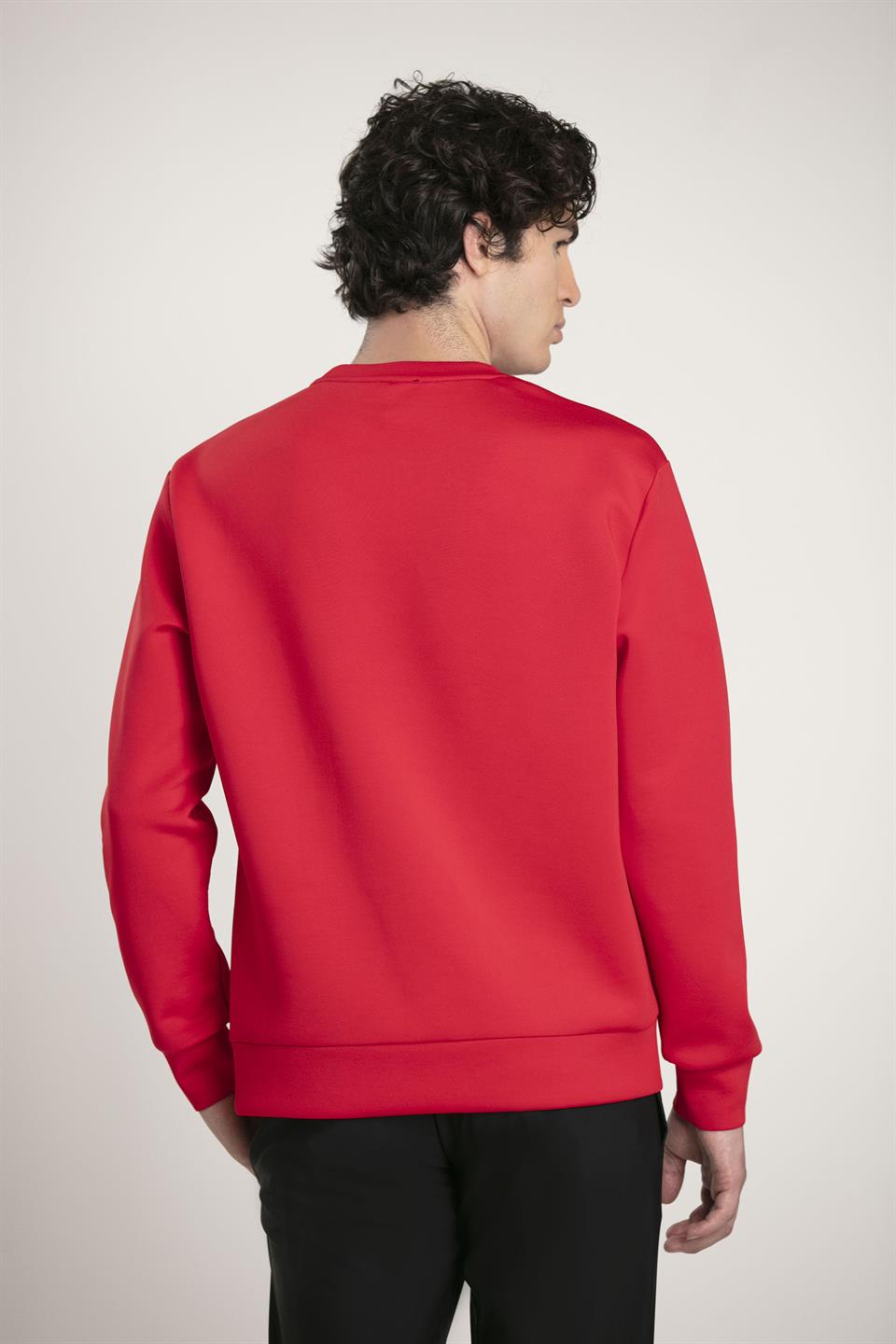 Bisiklet Yaka Önü Baskılı Erkek Sweatshirt