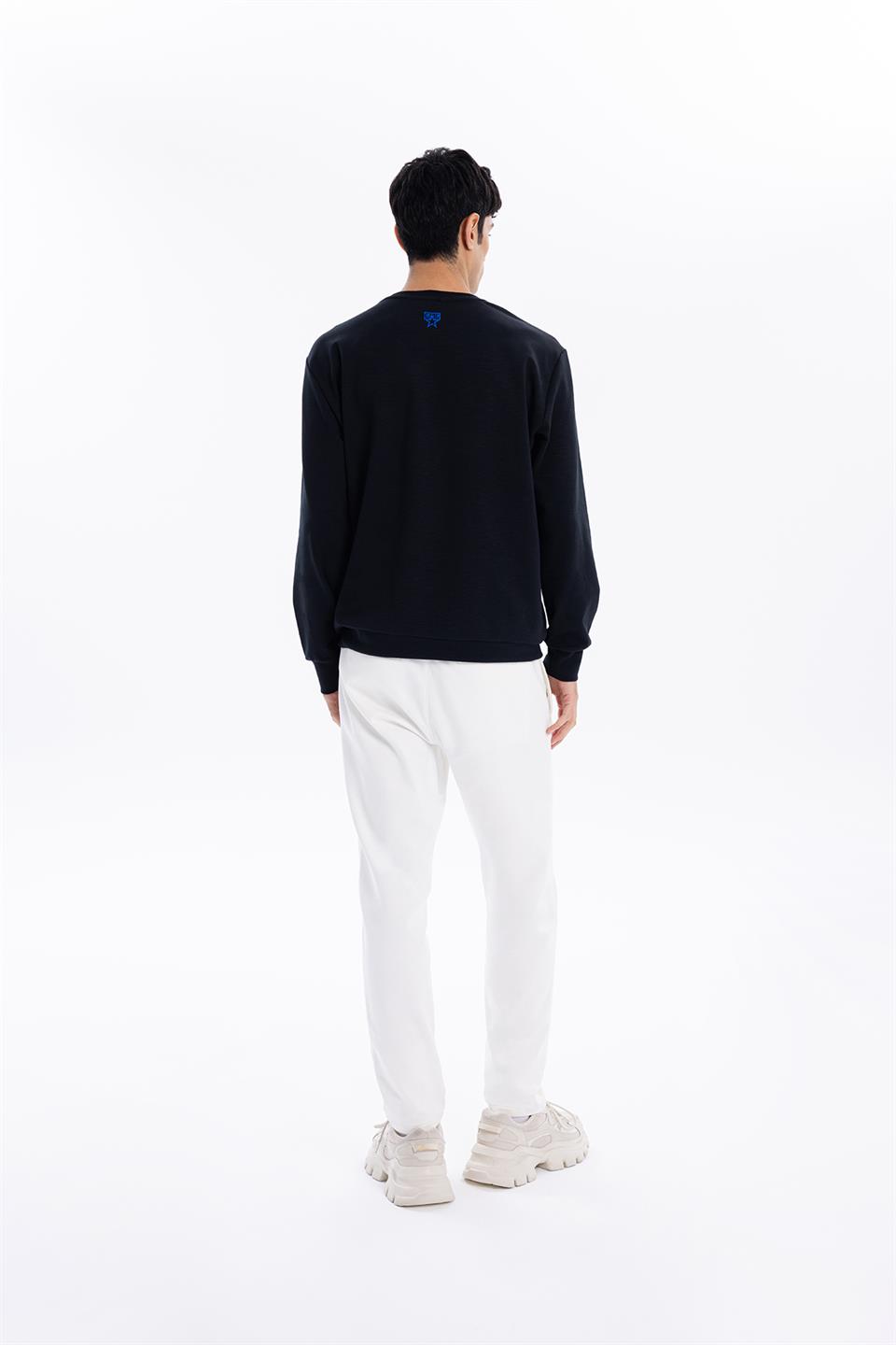 Bisiklet Yaka Önü GMG Baskılı Erkek Sweatshirt