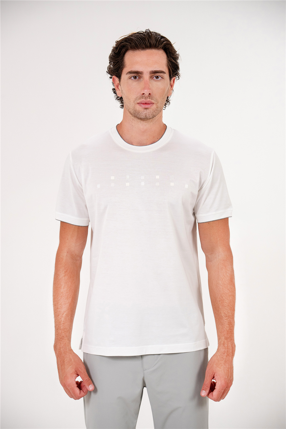 Bisiklet Yaka Önü Rubber Baskılı Erkek T-shirt