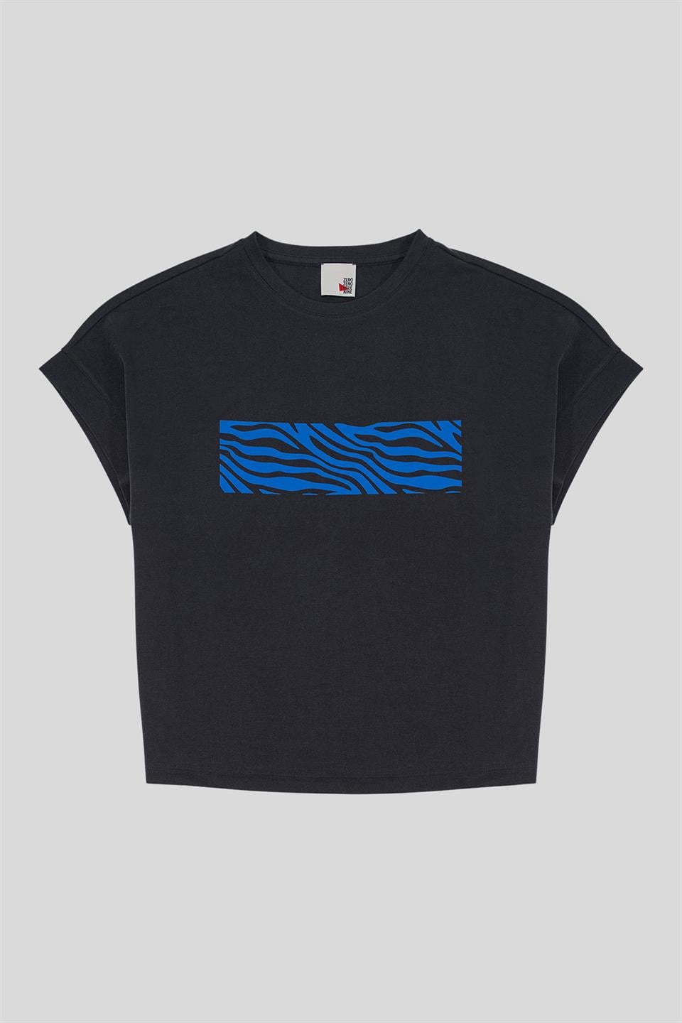 Bisiklet Yaka Önü Varak Baskılı Kadın T-shirt