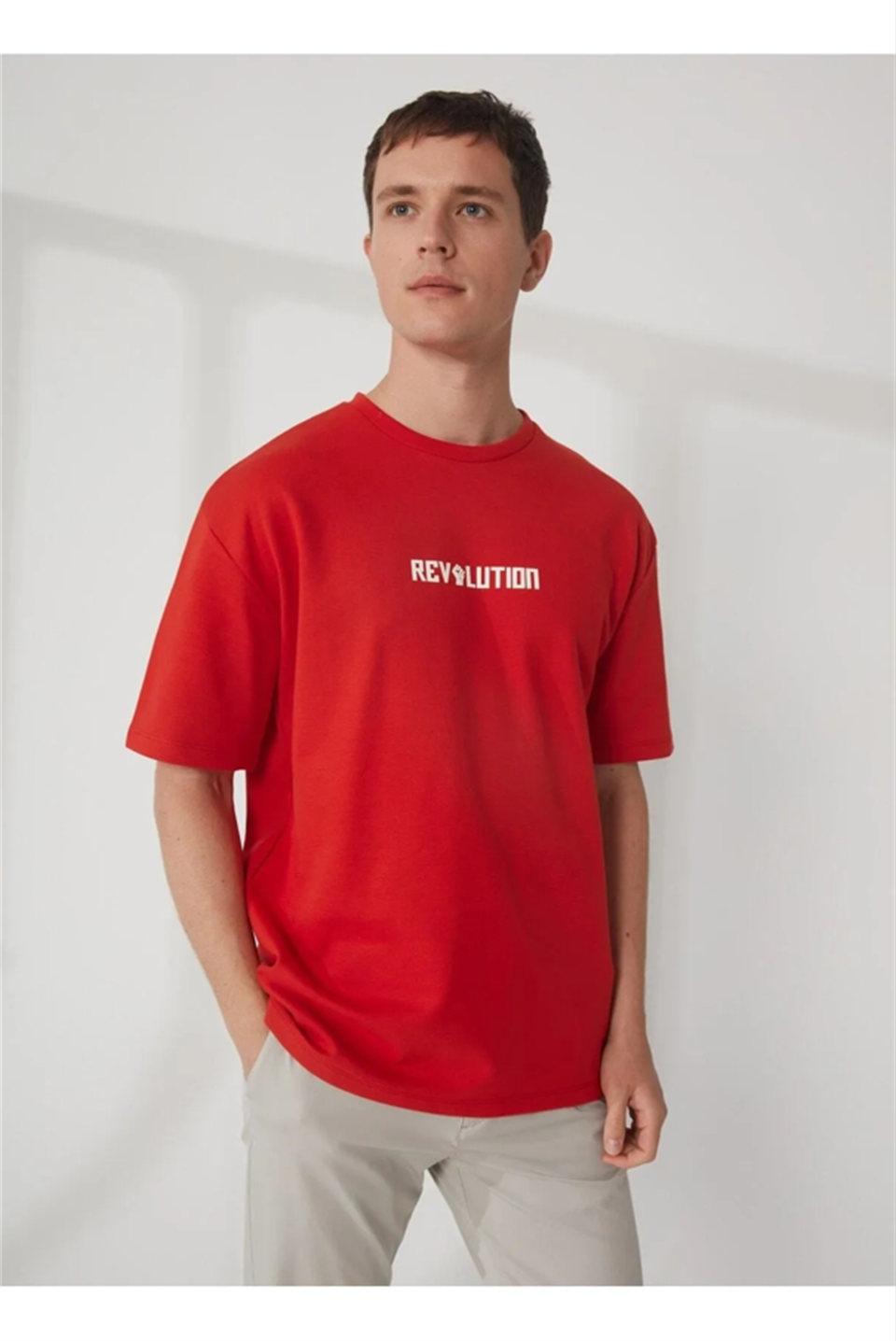 Bisiklet Yaka Oversize Baskılı