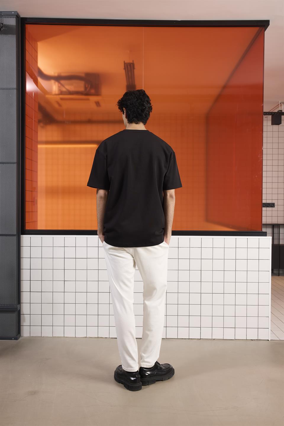 Bisiklet Yaka Oversize Erkek T-shirt