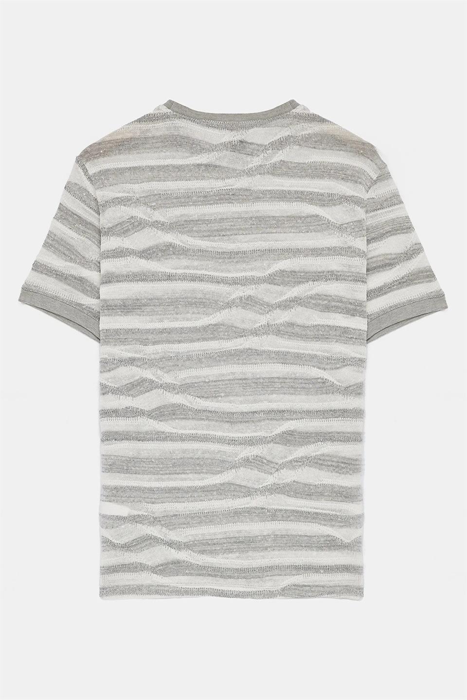 Bisiklet Yaka Ringel Desenli Erkek T-shirt