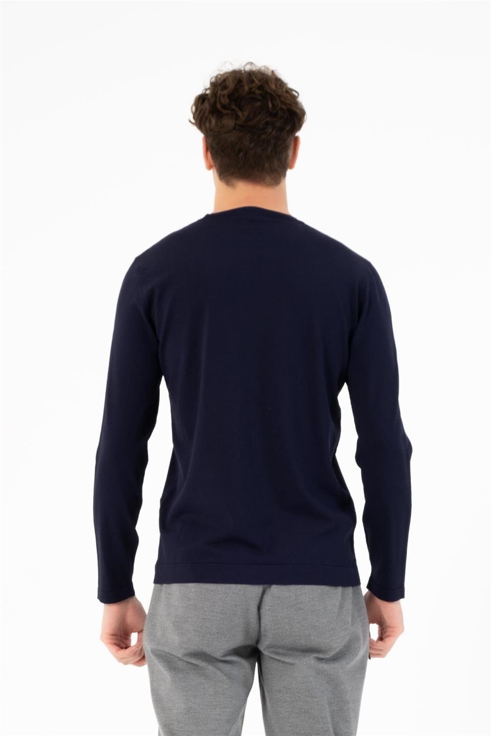 Bisiklet Yaka Slim Fit Basic Erkek Kazak