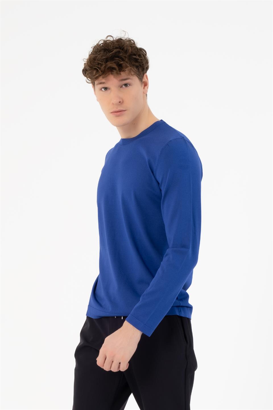 Bisiklet Yaka Slim Fit Basic Erkek Kazak