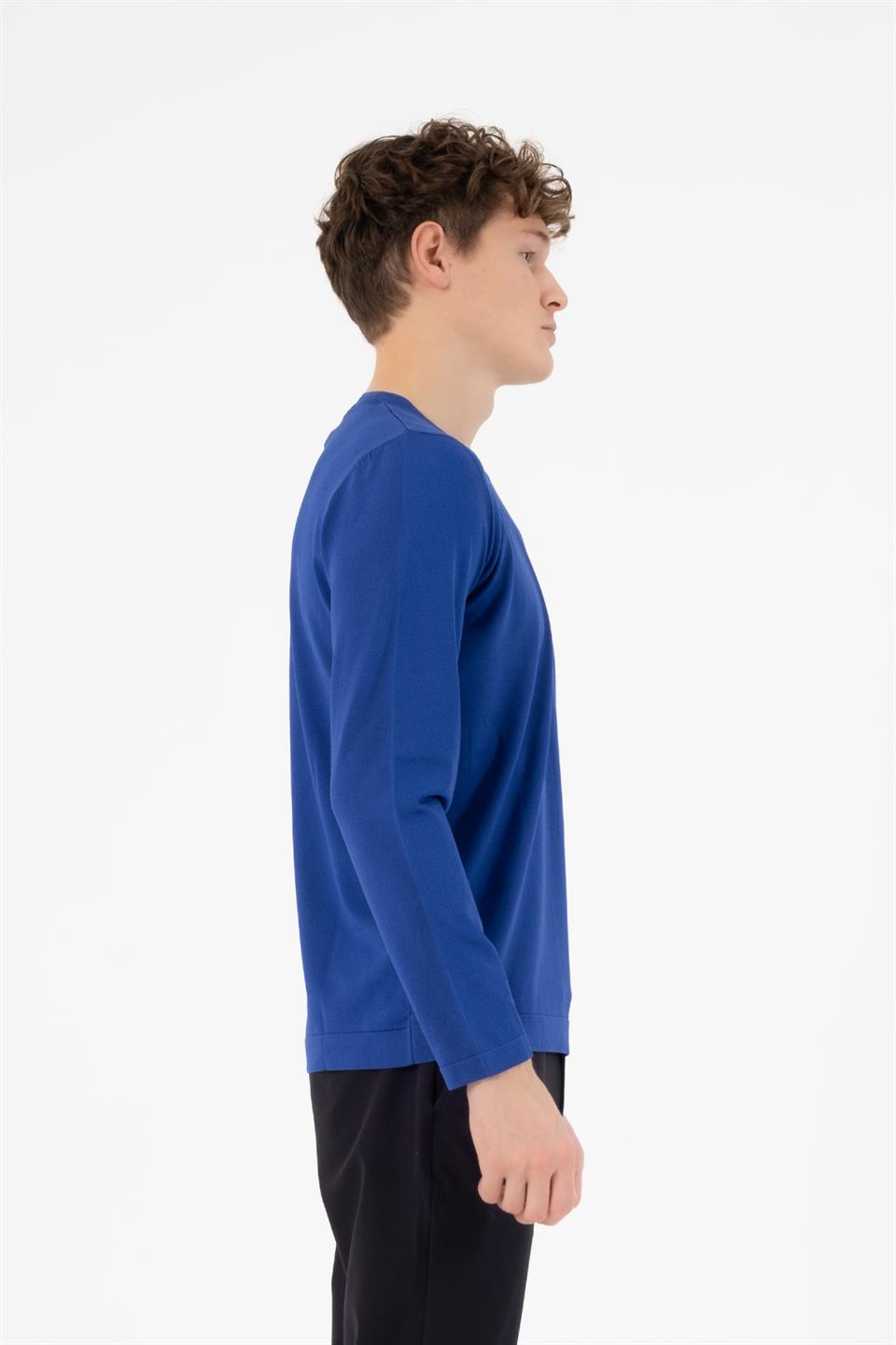 Bisiklet Yaka Slim Fit Basic Erkek Kazak
