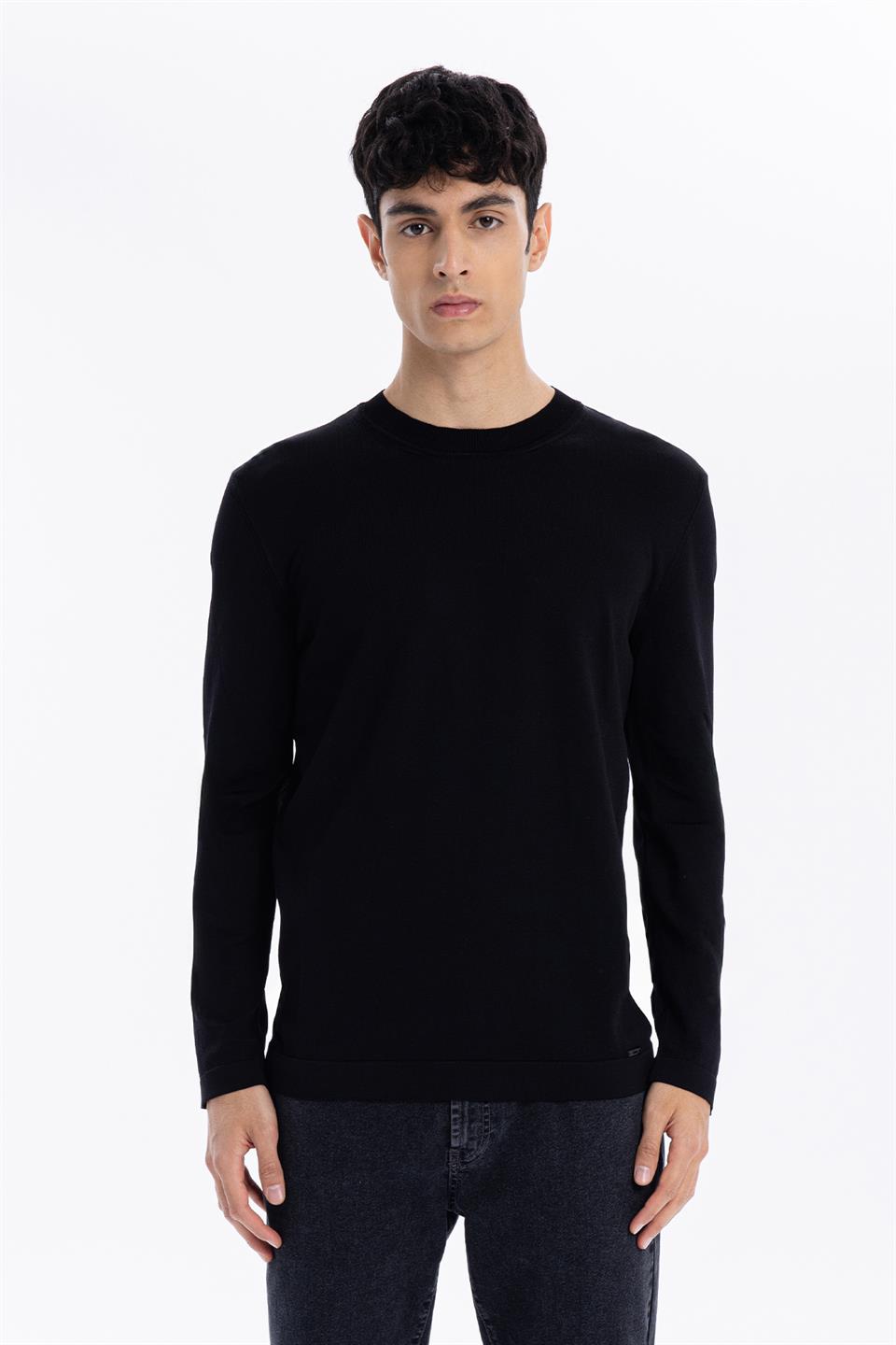 Bisiklet Yaka Slim Fit Basic Erkek Triko Kazak