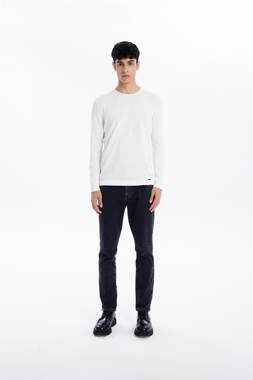 Bisiklet Yaka Slim Fit Basic Erkek Triko Kazak