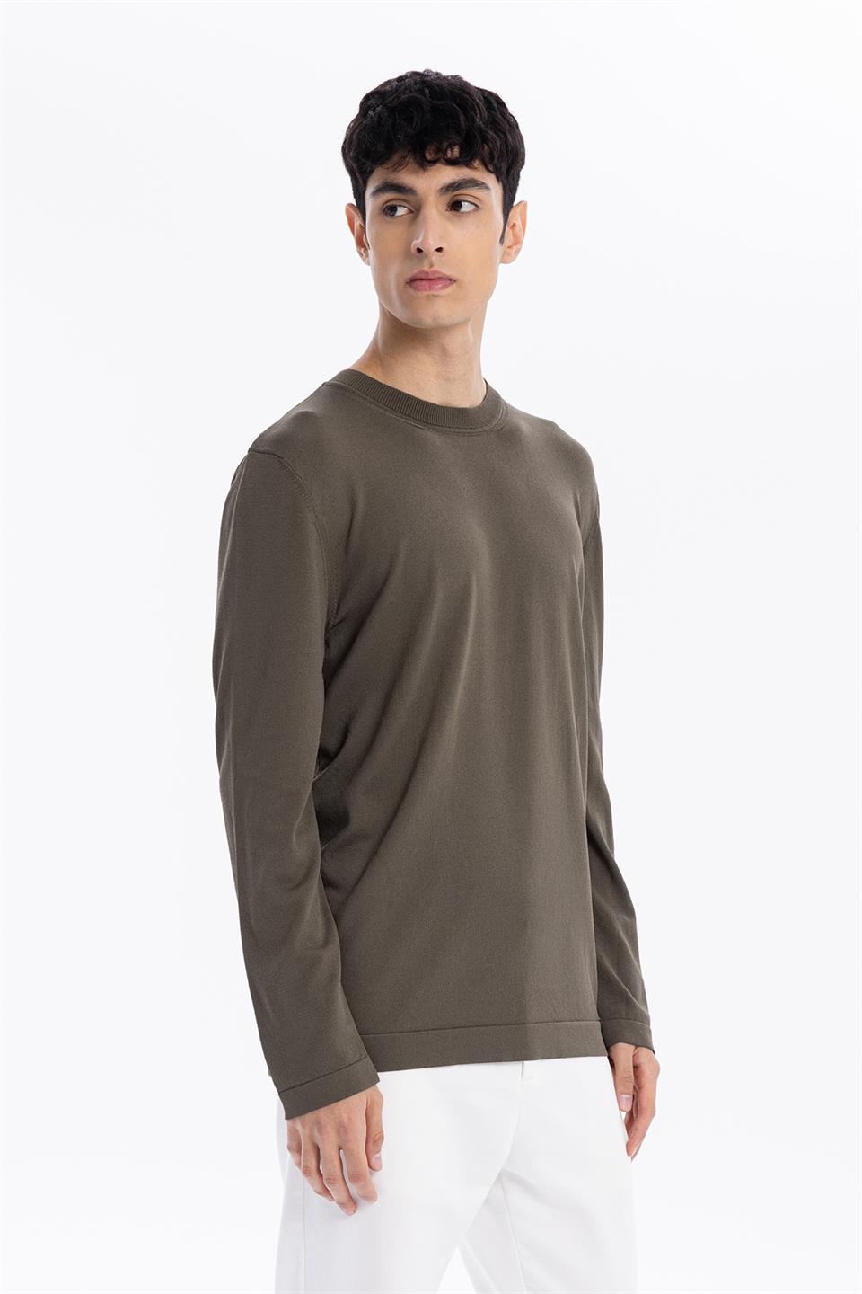 Bisiklet Yaka Slim Fit Basic Erkek Triko Kazak