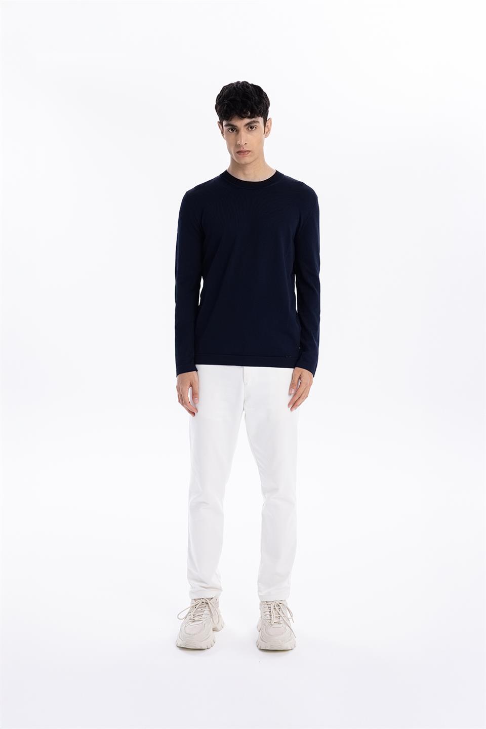 Bisiklet Yaka Slim Fit Basic Erkek Triko Kazak