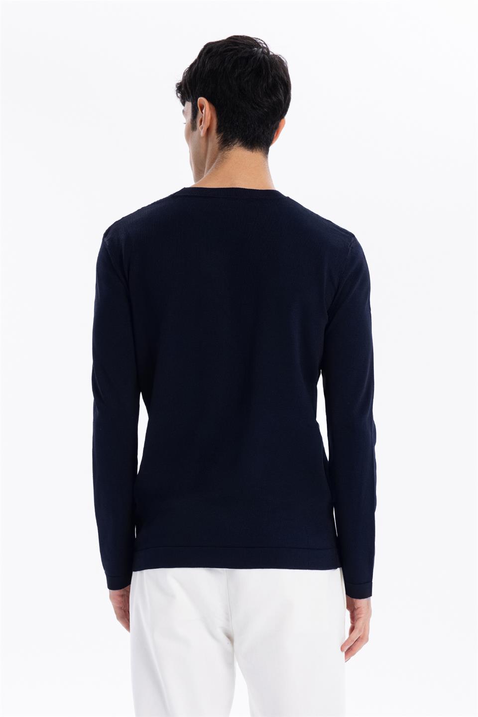Bisiklet Yaka Slim Fit Basic Erkek Triko Kazak