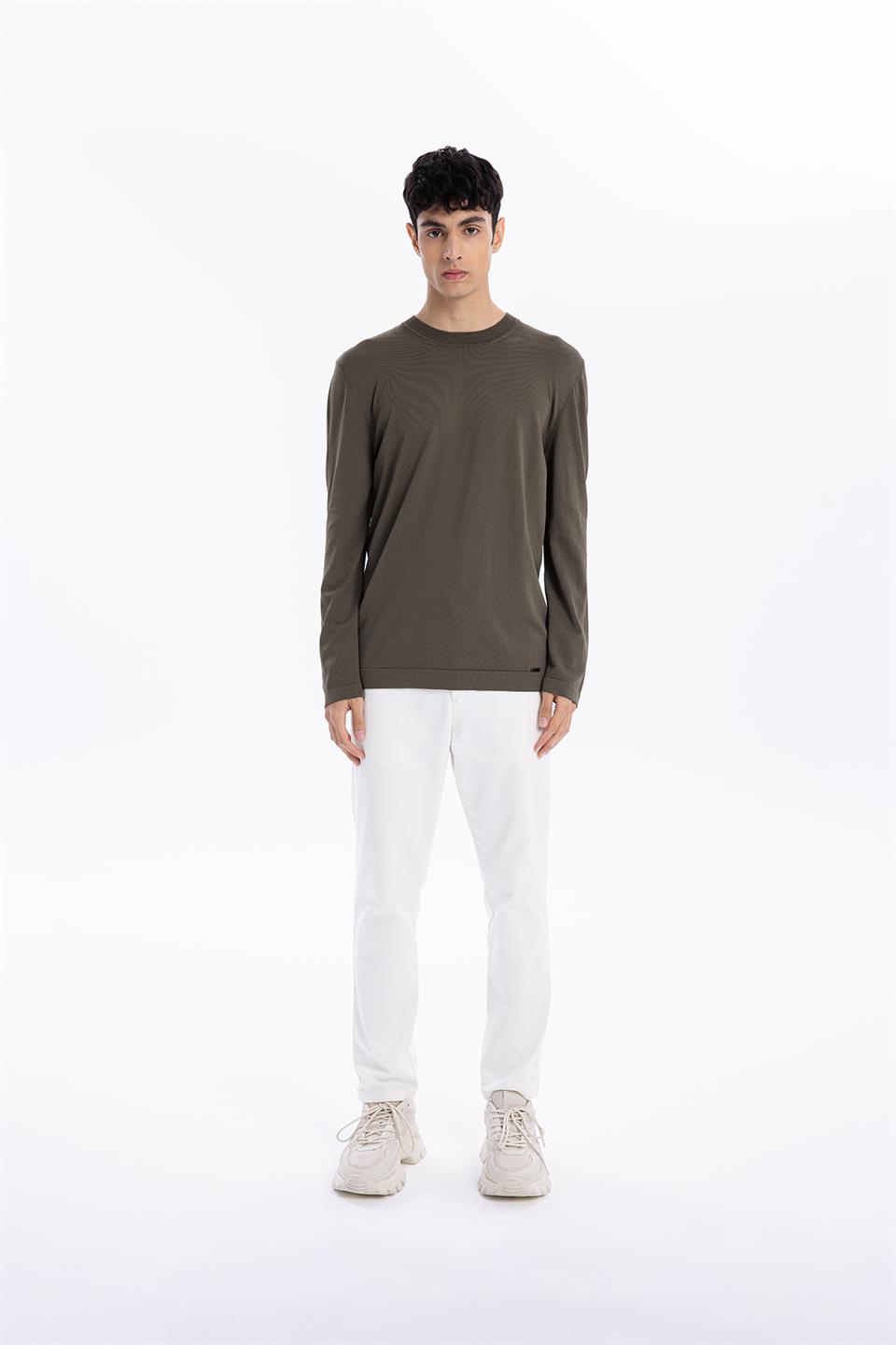 Bisiklet Yaka Slim Fit Basic Erkek Triko Kazak