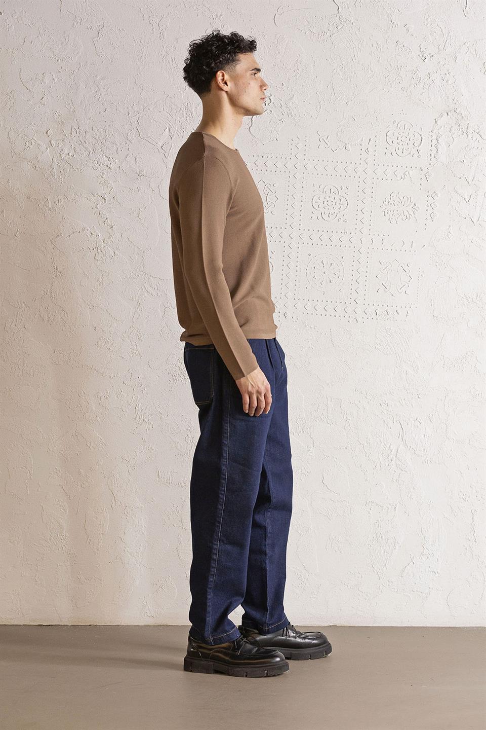Bisiklet Yaka Slim Fit Erkek Kazak