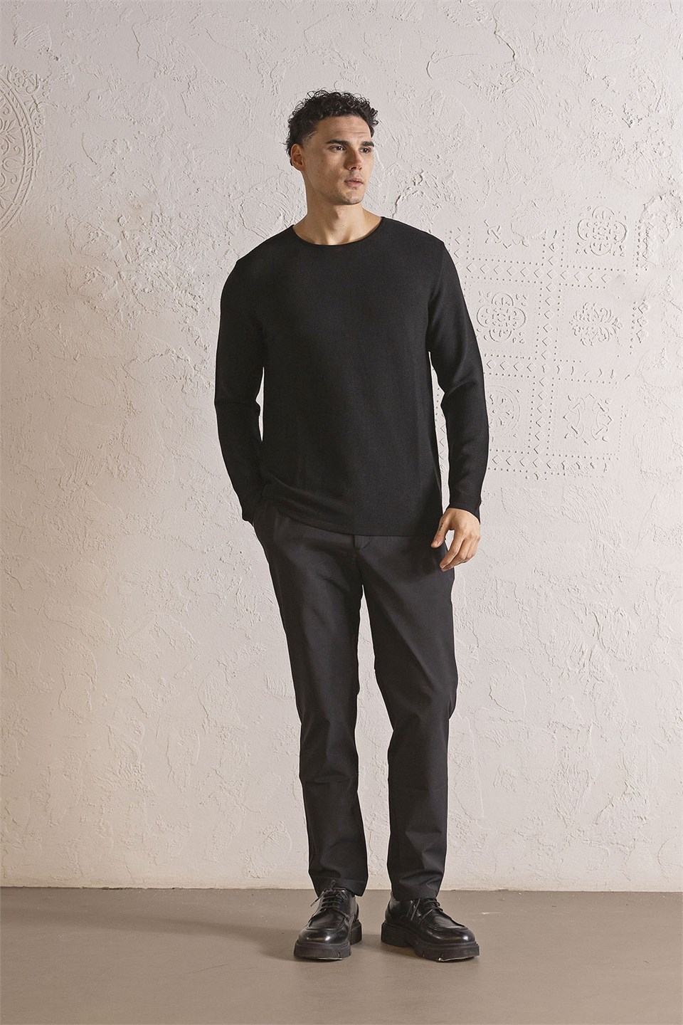 Bisiklet Yaka Slim Fit Erkek Kazak