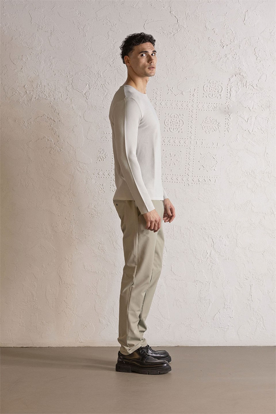 Bisiklet Yaka Slim Fit Erkek Kazak