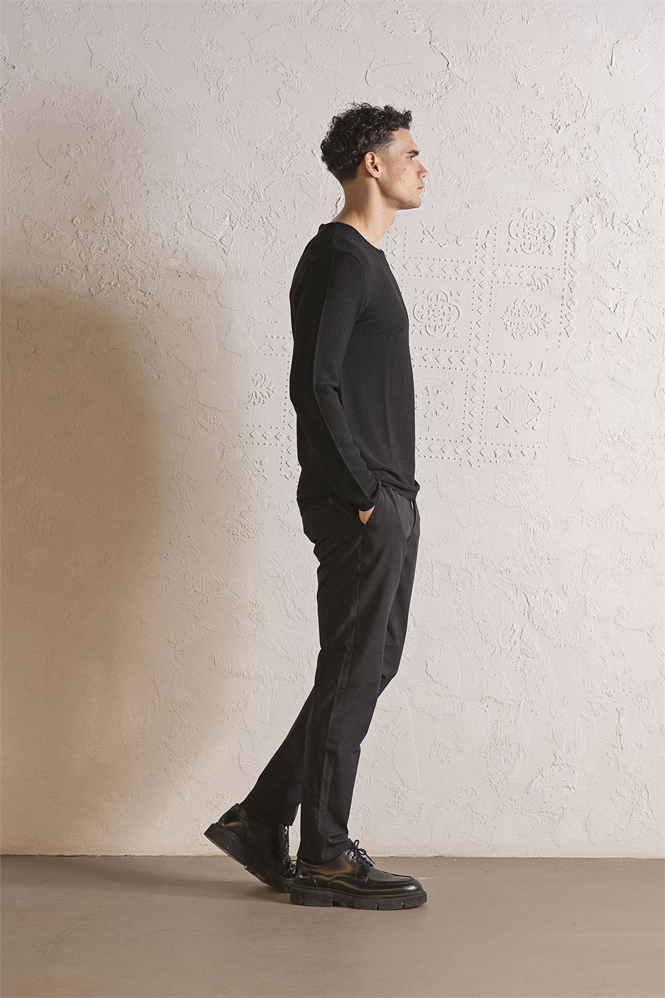 Bisiklet Yaka Slim Fit Erkek Kazak