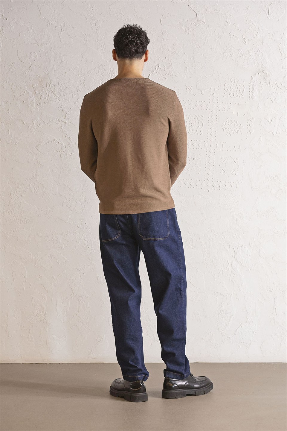 Bisiklet Yaka Slim Fit Erkek Kazak
