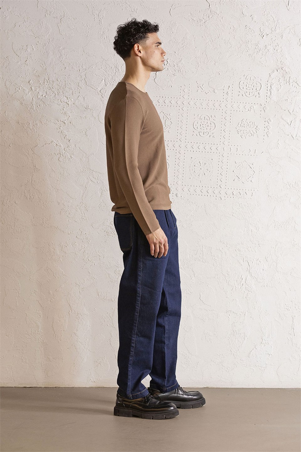 Bisiklet Yaka Slim Fit Erkek Kazak