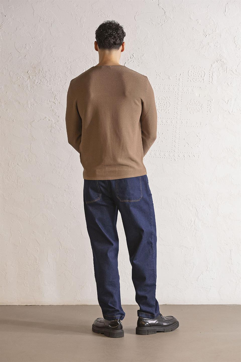 Bisiklet Yaka Slim Fit Erkek Kazak