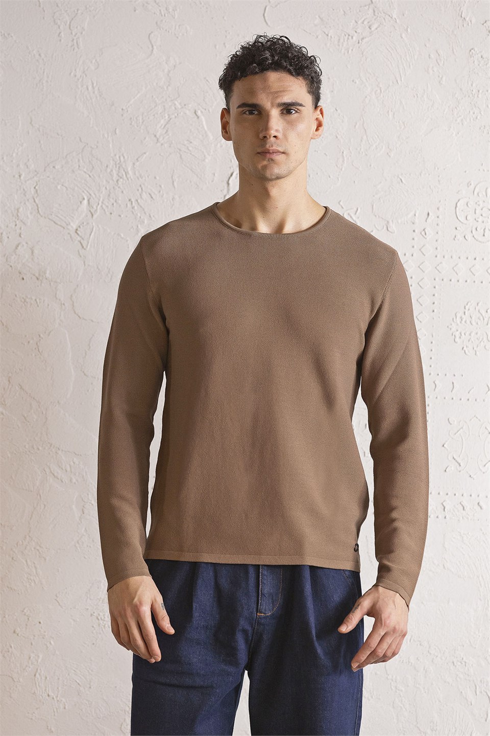 Bisiklet Yaka Slim Fit Erkek Kazak