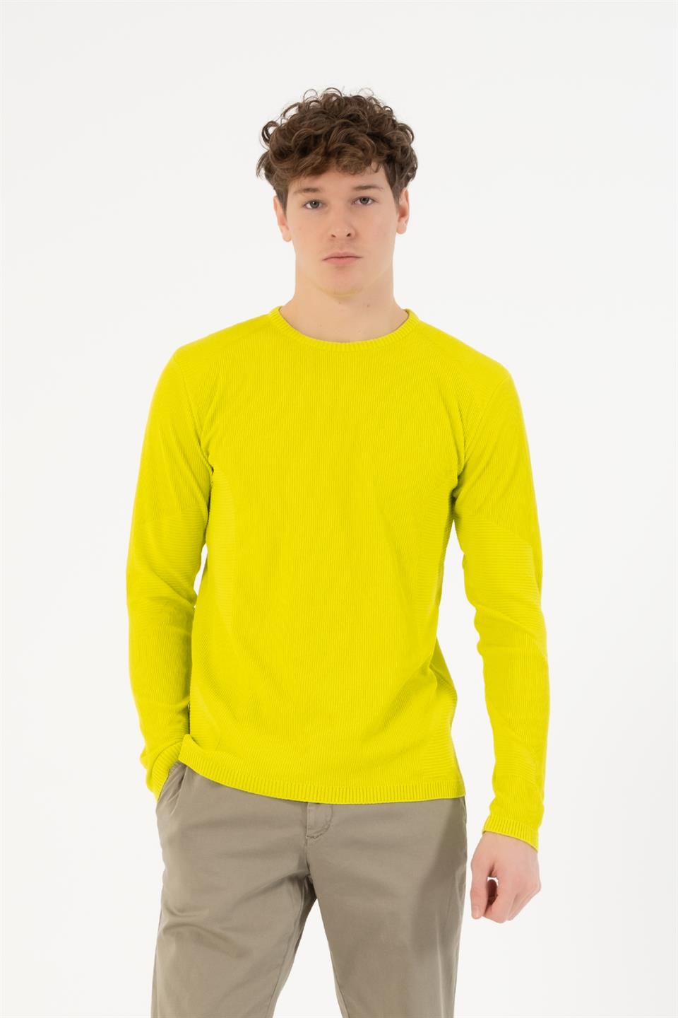 Bisiklet Yaka Slim Fit Erkek Kazak