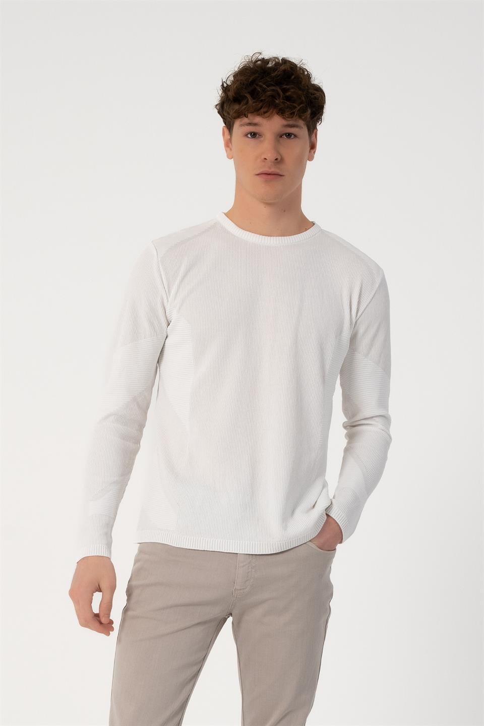 Bisiklet Yaka Slim Fit Erkek Kazak