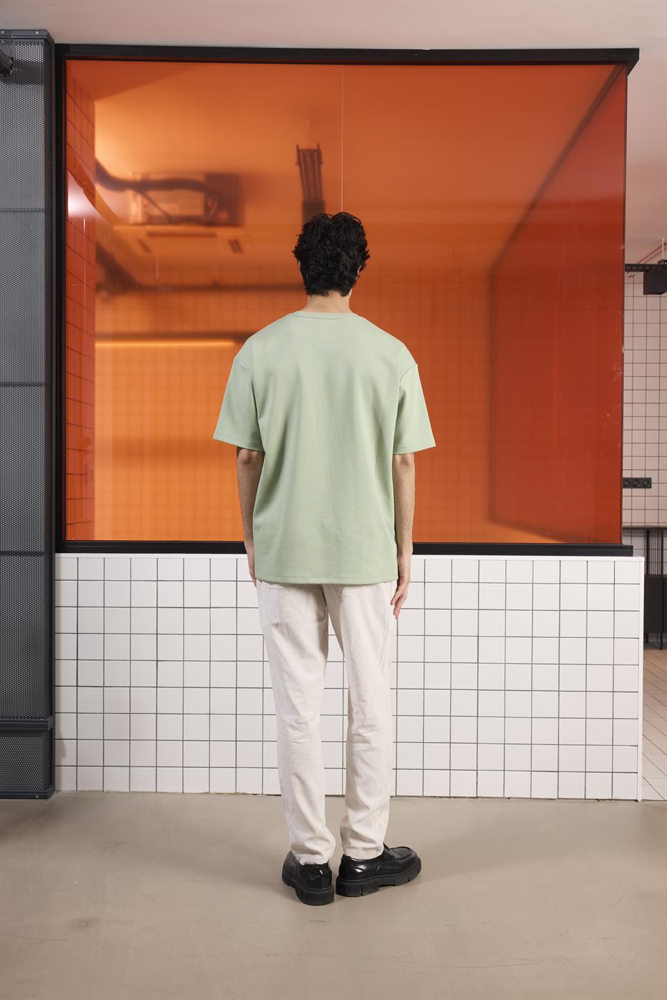 Bisiklet Yaka YEAH Baskılı Erkek T-shirt