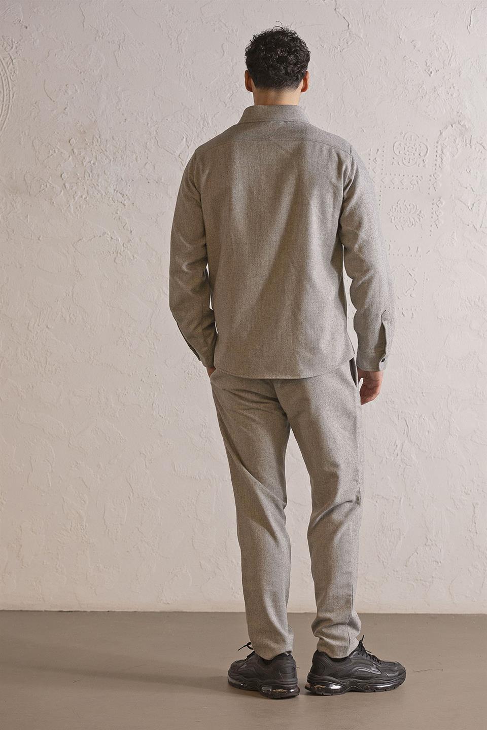 Çift Cepli Extrafor Detaylı Yırtmaçlı Erkek Dış Gömlek