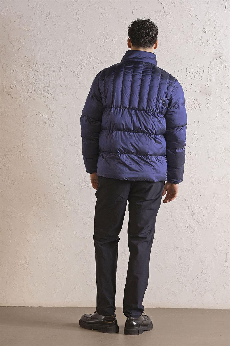 Dik Yaka Çift Taraflı Basic Erkek Mont