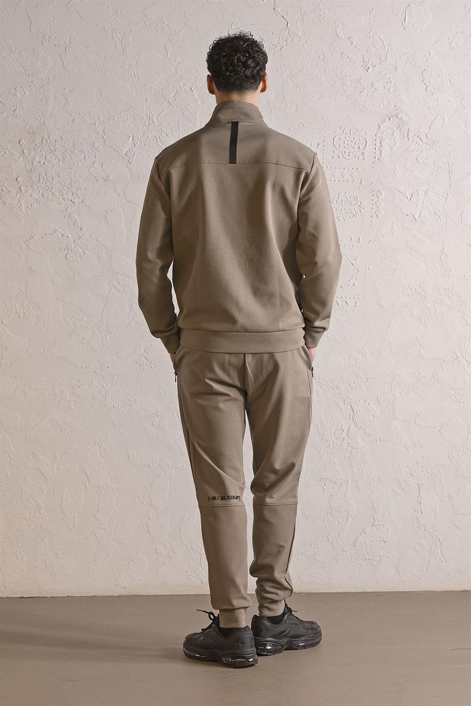 Dik Yaka Fermuar ve Çıtçıt Detaylı Erkek Sweatshirt