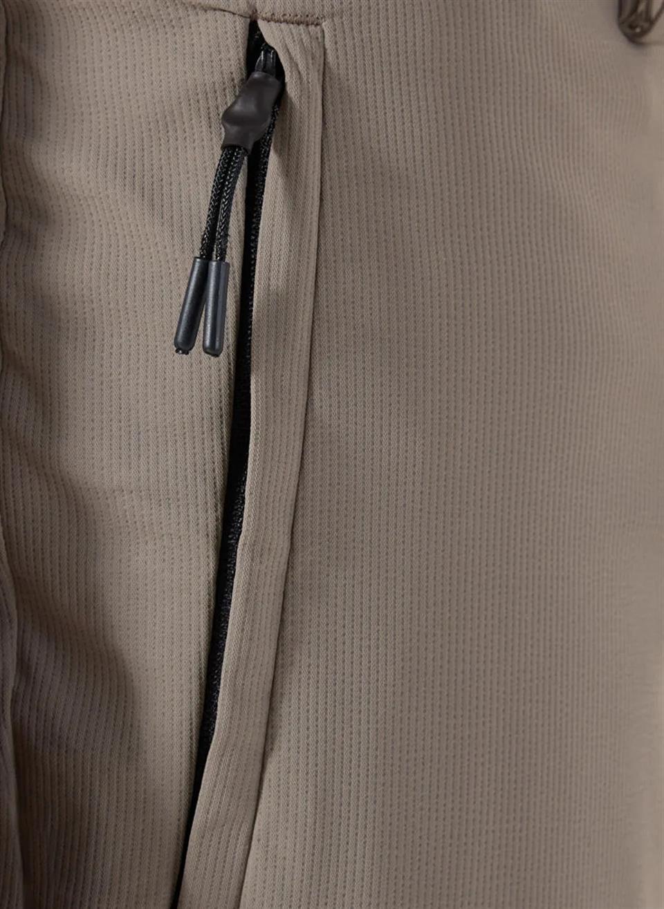 Fermuarlı Dik Cep Technic Kumaşlı Slim Fit Erkek Pantolon