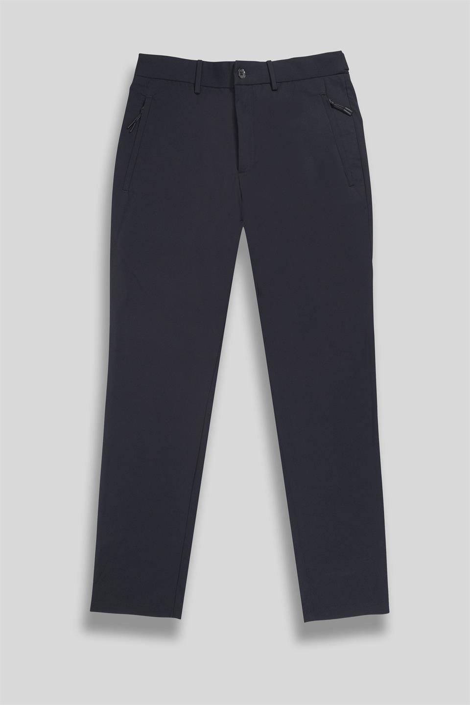 Fermuarlı Dik Cep Technic Kumaşlı Slim Fit Erkek Pantolon