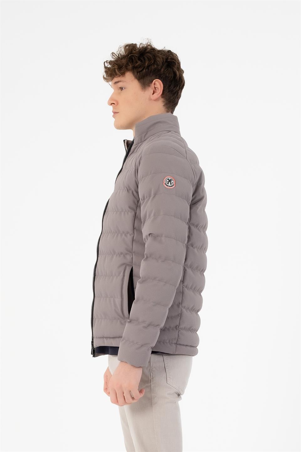 Fermuarlı Slim Fit Şişme Erkek Mont