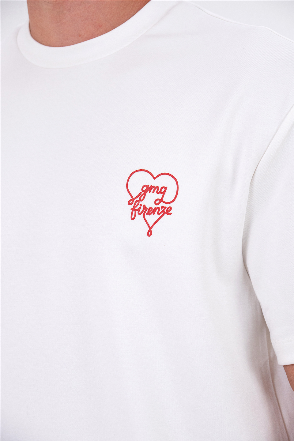 Gmg ve Kalp Baskılı Bisiklet Yaka Erkek T-shirt