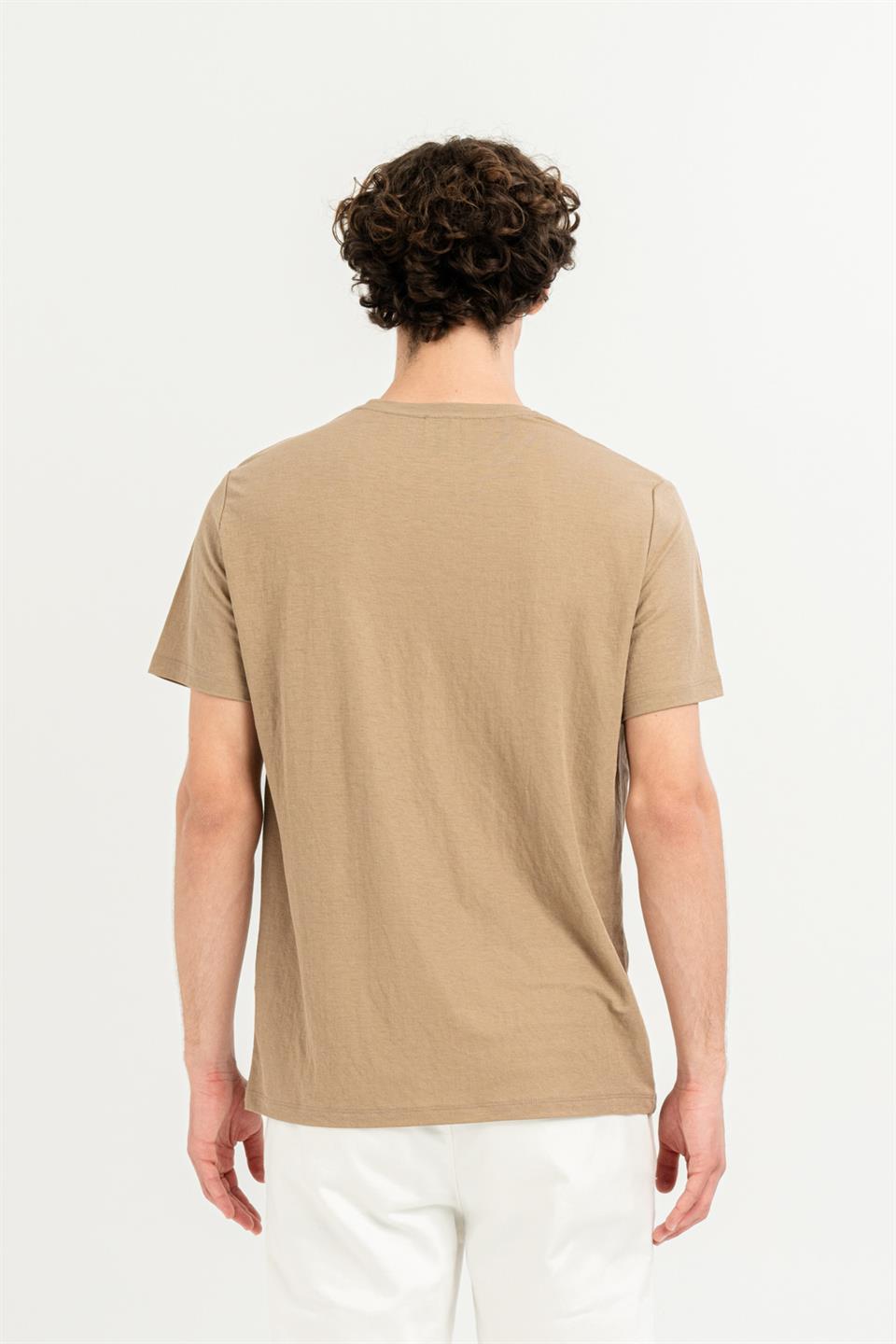 Göğüs Cepli Bisiklet Yaka Slim Fit Erkek T-shirt