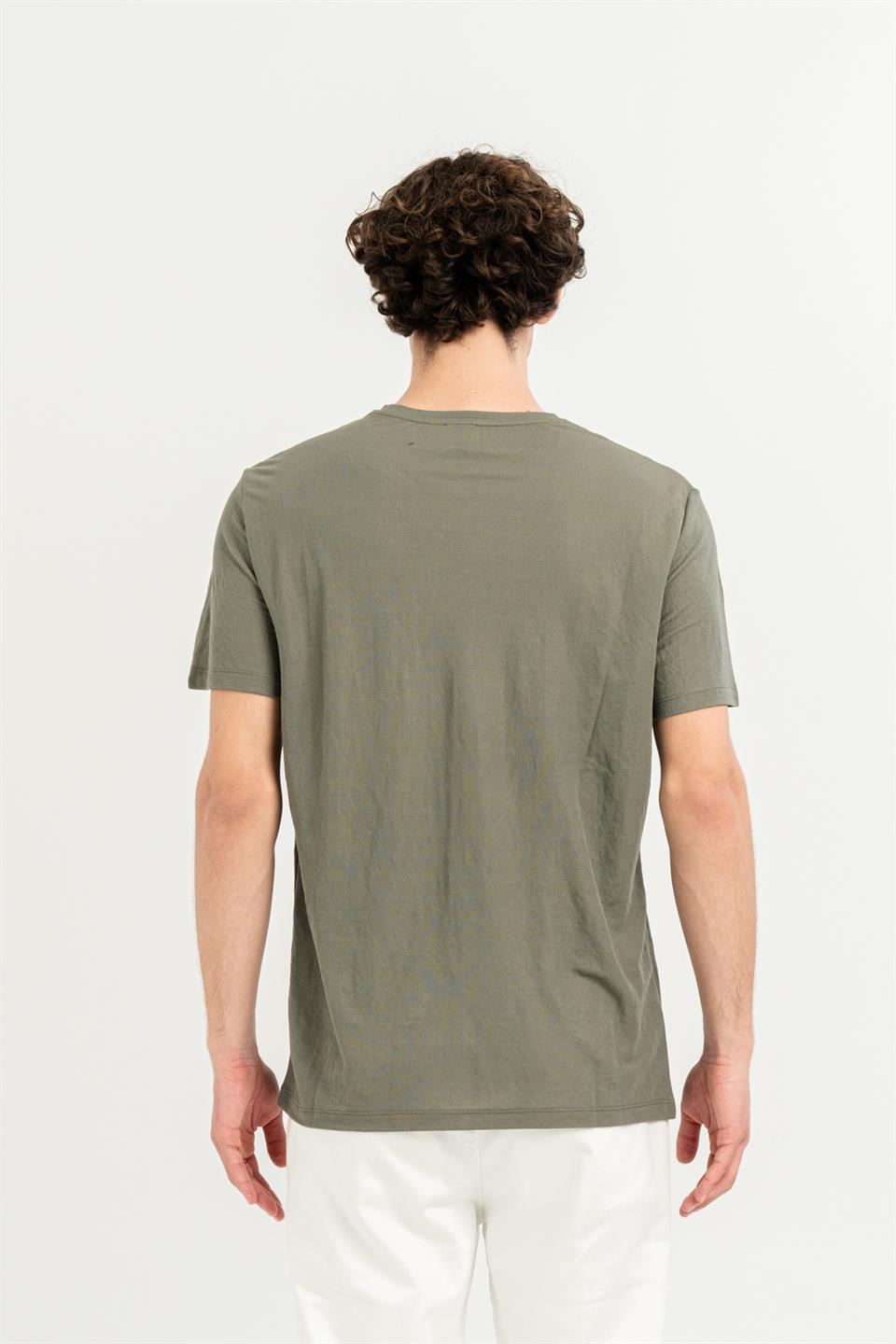 Göğüs Cepli Bisiklet Yaka Slim Fit Erkek T-shirt