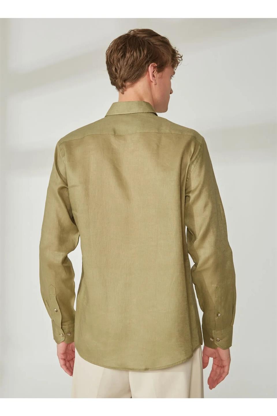 Gömlek Yaka %100 Keten Erkek Gömlek