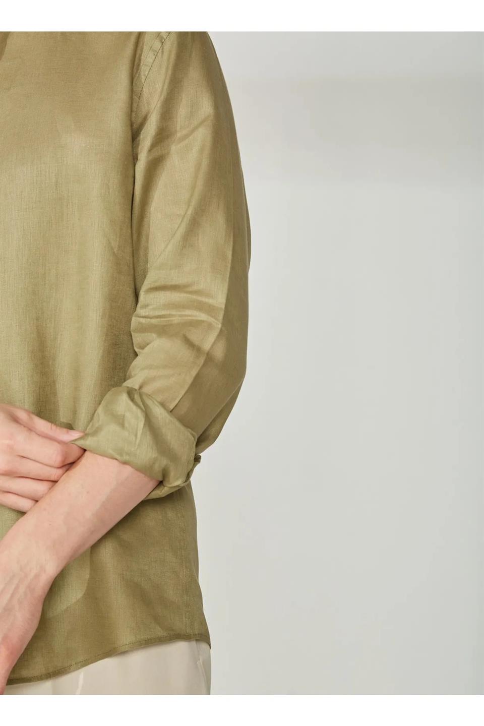 Gömlek Yaka %100 Keten Erkek Gömlek